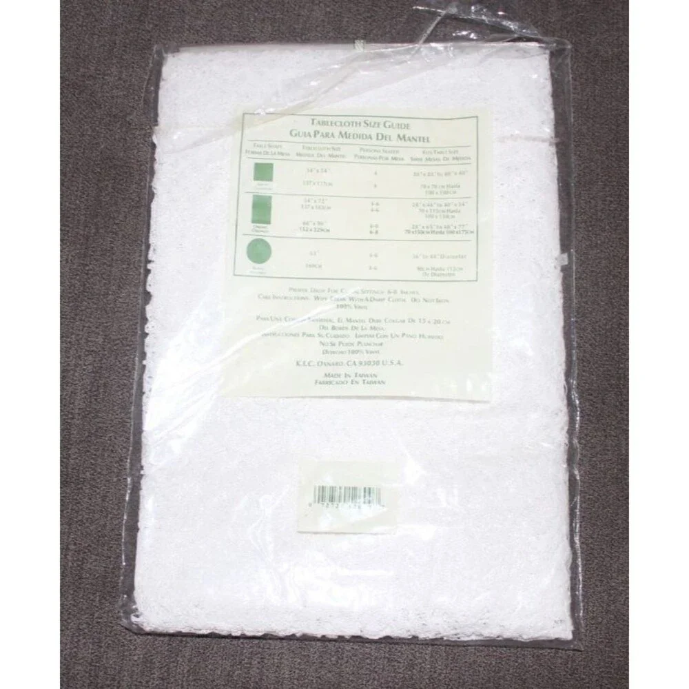 Kane Lace Crochet Vinyl Tablecloth Size 63